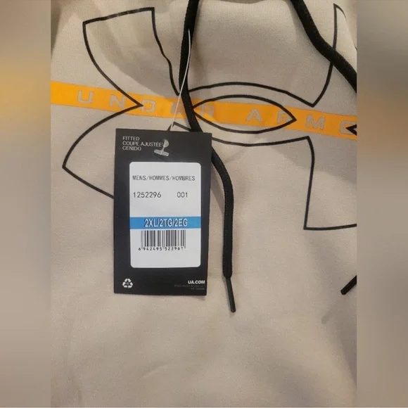 Mens Under Armour Hoodie Sweatshirt
2XL Cream & Gold W/Front Pocket - Picture 5 of 9